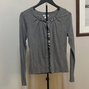 New York & Company Charcoal Button-Up Cardigan
